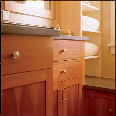 
The Gregorys were happy to discover tree-free wheatboard options available for their cabinetry.
